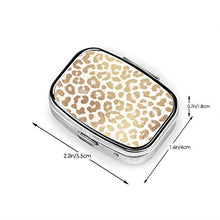 Scatola quadrata per pillole e medicine leopardo greco antico oro moda pillola organizzatore viaggio pillole dispenser per vitamine integratori