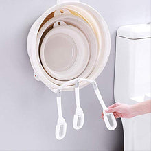 qwess Punzonatura Gratuita Lavabo Bacino Lavabo Bacino Rack di Stoccaggio Senza Chiodo Appeso A Parete Cucina Bagno Bacino Supporto Pieghevole Automatico Ripiegamento Automatico [1 Pacco]