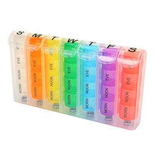 wanzhaofeng Weekly Pill Organizer, Pop-up Pillola e Vitamin Pill Planners, Scatola per Pillole Trasparente a 28 Griglie 7 Colori, Contenitore per Pillole