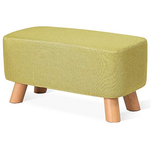DWW Sgabello Imbottito ottomana, Gambe in Legno, Moderno tavolino per sedie da Riposo con poggiapiedi per Divano, Camera da Letto, Soggiorno (Colore : Verde)