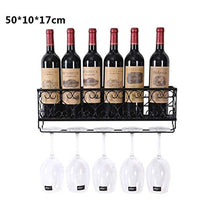 PZW Cremagliera Del Vino Semplice e Creativa Arte Del Ferro Cremagliera a Parete Portabottiglie in Vetro Stile Retrò Bar Portabottiglie per Vino da Caffè per Uso Domestico