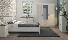 Meubletmoi - Cassettiera con 3 cassetti, decorazione in rovere bianco e effetto cemento, camera design classico chic