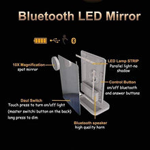 Specchio da bagno, anti-appannamento, specchio da Specchio da bagno a LED illuminato impermeabile, ingrandimento per il trucco 10x, specchio di trucco da viaggio con illuminazione, interruttore touch