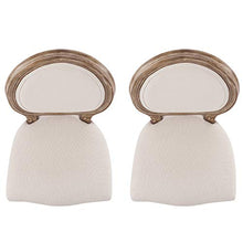 VONLUCE Set di 2 Sedie da Pranzo Imbottite in Tessuto con Schienali Rotondi e Gambe in Legno di Gomma 2pcs Sedie Vintage in Peluche Stile Francese per Soggiorno Camera da Letto, Beige