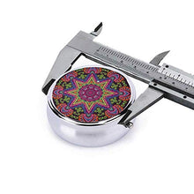 Contenitore rotondo per pillole con motivo floreale mandala, 3 scomparti, in metallo, per medicina e vitamine, per viaggi all'aperto