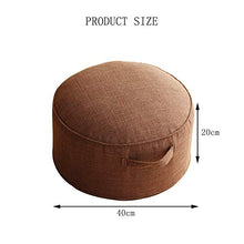 lovehouse Tondo Meditazione Cuscino,Biancheria Beanbag Poggiapiedi con Lavabile Coperchio,Addensare Yoga Zafu Cuscino da Pavimento per Soggiorno Camera Verde 40x40x20cm