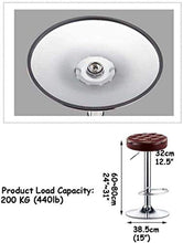 LWW Sgabelli, similpelle esterni orientabili Ascensore girevole a gas, Chrome poggiapiedi e base per la prima colazione, Contatore, cucina e la casa,Nero