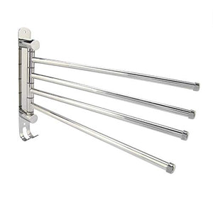 4 Girevole Portasciugamano Swing Out 304 Acciaio InossidabileAsciugamano Bar Supporto per Barra Porta Asciugamano con Due Ganci per Cucina del Bagno