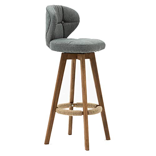 Sedia da Pranzo Sgabelli Alti Sgabelli da Bar Sedia da Bar Moderna e Semplice in Legno massello, Eleganti sgabelli Alti, per Sala da Pranzo da Pub, 65 / 75CM