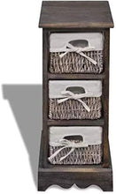 File cabinets Comodino tavolino Cassettiera in Legno Tavolo da Comodino con 3 cestelli 58 x 25 x 28 cm Cassetti