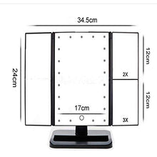 Specchio per Il Trucco, Specchi per Il Trucco da Bagno Specchio per Il Trucco con Luci A LED Set di Pennelli Specchi per Il Trucco con Ingrandimento Specchi per Trucco Portatile 1X2X3