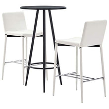 Tidyard Set 3 pz da Bar, Set Tavolino Bar, Set di Mobili per Cucina, Set Bar per la Casa, Set di Mobili da Balcone,Set Tavolo Quadrato e 2 Sedie da Bar Alti in Similpelle Bianco