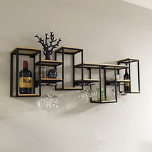 JHGJBJ Cremagliera di Vetro di Vino Vino Rack di Legno Ferro battuto Solido a Parete Wine Rack Bicchiere di Vino Creativo a Testa in Giù cremagliera