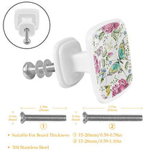 Farfalla peonia ricamo 4 PCS Pomelli per Porta, Pomolo per Mobile, Pomelli per Mobili con Viti, Maniglia per Armadietto, Pomelli per Porta, Pomelli per Cassetti per Porta, Armadio, Cassetto e Credenza