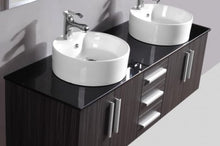 Bagno Italia Mobile Arredo Bagno cm 150 sospeso wengè con lavabo d'appoggio e top in cristallo Mobili arredi 1 l