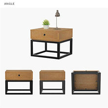 KANJJ-YU Tabella di Legno Solido Americano Ferro battuto Divano Piccola Parte Antico Angolo Diversi Semplice Comodino Piazza Salotto con cassetto Tavolino