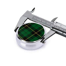 Wallace, contenitore rotondo per pillole in tartan a 3 scomparti, in metallo, per medicinali e vitamine, per viaggi all'aperto