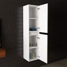 Bad1a - Armadietto da parete per bagno, con finitura lucida, modello Lugano H-150, colore: Bianco lucido
