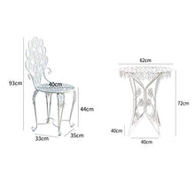 Set 3 pezzi combinazione tavolo e sedia da balcone in ferro battuto, patio esterno un tavolo e due sedie set di mobili da tavolino,tavolo da pranzo e sedia per interni per il tempo libero,per terraz