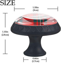 Modello scozzese scozzese nero rosso scozzese Pomelli per Porta Set di 4 Pomelli per Mobili Manopole per Cassetti Cucina Armadio Vetro
