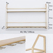 Leifeng Tower Classico Wallmounted Metallo, Ferro, Bottiglia di Vino Rack e Supporto di Vetro, 2 Livelli di Storage mensola della Parete della Decorazione Nera