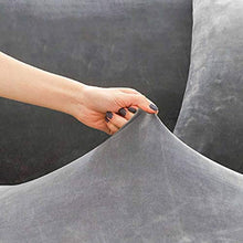 TTJJ Velluto Copridivano, Elasticizzato Fodera per Divano Morbido Spessore Accogliente Forma di L Copridivano Angolare Sofa Cover Adatto a Soggiorno Gatti Cani Domestico-3 posti 190-230cm-Verde Scuro