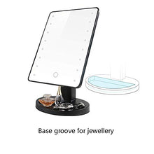 KDMB Specchio cosmetico, Specchio per Il Trucco con Luce/Specchio Luminoso a LED/Specchio cosmetico con luci/Specchio Specchio cosmetico Illuminato Illuminato a LED con luci scrivania da appoggio po