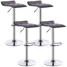 WOLTU® BH28gr-4 Sgabelli da Bar Sedia cucina Alta con Poggiapiedi Similpelle Cromato Regolabile Girevole Moderni Classici Grigio Coppia Set 4