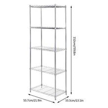 Scaffali in Piedi, scaffali in Metallo a 5 Ripiani Scaffalatura portaoggetti Scaffale da Cucina Indipendente Scaffale da Cucina per spazi Stretti Soggiorno Camera da Letto Corridoi