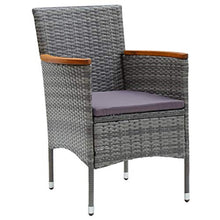 FAMIROSA Sedie da Pranzo per Giardino 4 pz in Polyrattan Grigio-0567