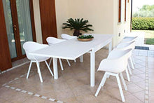 Milani Home s.r.l.s. Tavolo Rettangolare Allungabile in Alluminio da Esterno Giardino, per Ristorante Albergo di Design, Cm 135/270 X 90 X 75 H Colore Bianco