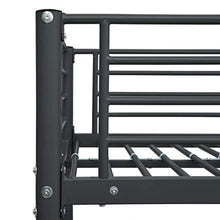BIGTO - Struttura letto a castello in metallo, per camera da letto, 140 x 200 cm, colore: Nero