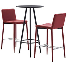 UnfadeMemory Set da Bar Set di mobili per Cucina, Giardino 3 pz in Similpelle Rosso Vino