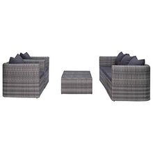 vidaXL Set Divani da Giardino 6pz con Cuscini Funzionale Impermeabile Facile da Pulire Modulare Resistente Rustico Sofà Divanetti in Polyrattan Grigio