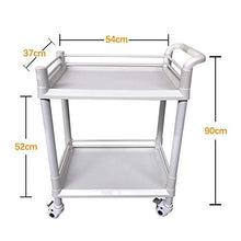 DHR- 2 tier plastica Utilità / servizio carrello con ruote frenanti, medico Trolley 丨 parrucchiere di bellezza bagagli di rotolamento Carrello con manico, carico 100kg Bagagli servizio di bellezza tro