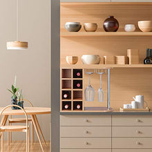 relaxdays Scaffale Portabottiglie, Grande, con Porta Calici, Cantinetta per 8 Bottiglie HxLxP: 42 x 52 x 28 cm, Bianco, Truciolato
