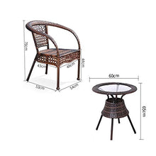 HLZY Tavolo in Vimini in Rattan mobili in Patio e Set s Patio Mobili per mobili da Giardino Set da Tavolo in Vetro Top tavolino da caffè, per Giardino all'aperto a Bordo Piscina
