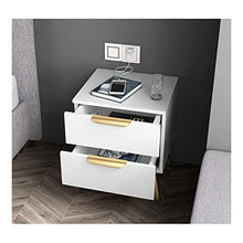 Comodino di Leggero Nordico, Semplice e Moderno, Camera da Letto, Mini, Contenitore, Due cassetti, portante 30 kg-48x40 cm FANJIANI