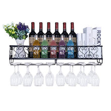ZRCWW Wall Mount Ferro Wine Rack, Vino Bottle Holder, Vino Scaffale, Titolare del Vino, Metallo Wall Hanging Upside cremagliera di Vetro di Vino di Down, Vino Calici Goblet Magazzinaggio