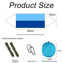 Amaca con Zanzariera, Zorara Amaca da Campeggio Ultraleggera Carico 300 kg (260 x 140 cm) Amaca Matrimoniale Asciugatura Rapida 2 x Moschettoni 2 x Cinghie di Nylon per Giardino Spiaggia