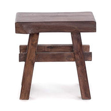 Design Delights - Sgabello Vintage 40, in stile rustico, in legno massiccio riciclato, 43x45x27 cm (altezza x larghezza x profondità)