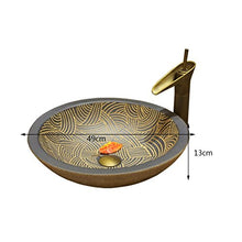 Lavabo creativo sopra lavabo da appoggio Lavabo in ceramica da bagno Ancient River Round Brushed (49x13cm) Lavandini bagno