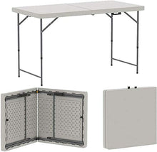 Tavolo da campeggio Tavolo pieghevole rettangolare da 1,2 m - Tavolo da campeggio da picnic all'aperto multiuso con maniglia di trasporto Altezza regolabile (74/58 cm), Indoor Home Office Outdoor Camp