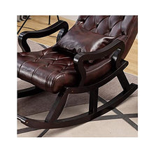 XinQing-Sedia a Dondolo Sedia a Dondolo in Pelle Nordic Wood Solid Legno Pigri Lazy Tempo Libero Divano Sedia reclinabile Giardino Giardino Sedia Sedia, Sedia anziana, Marrone Scuro