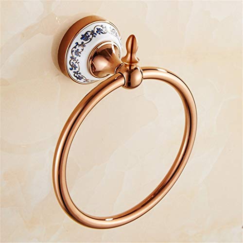 CCLLA Anello portasciugamani Antico Europeo Anello portasciugamani Anello Forato in Oro Rosa, Anello portasciugamani 2