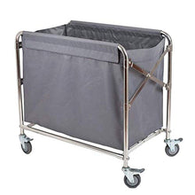 ZHFZD Carrello di Grandi Dimensioni in Metallo, Carrello di smistamento per bucato Pieghevole con Pratica Custodia per Hotel Portatile e Rotella Resistente (Colore: Blu Scuro)