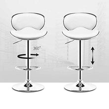 Yxsd Bar in Pelle Sgabello Sedia da Cucina Bianco con Schienale Girevole Gas Materiale di Sollevamento Idraulico Sgabelli Chrome Regolabile Lucido Base Salon Computer Sedie da Pranzo