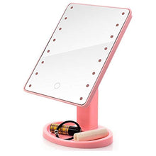 LCSD Specchi Compatti Rosa Vanity Specchio Trucco, Rotazione Calda 360 Gradi Specchio Trucco Regolabile 16/22 Led Illuminato Schermo LED Portatile Luminoso Specchi Cosmetici
