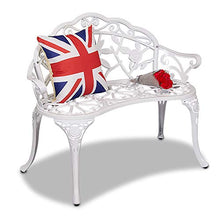 Panchine da Giardino Panca per Tempo Libero da Esterno, Panca da Terrazza in Ghisa Resistente Alle Intemperie, Panca da Cortile Con Schienale e Braccioli Panchine da Giardino Decorative Sotto Portic