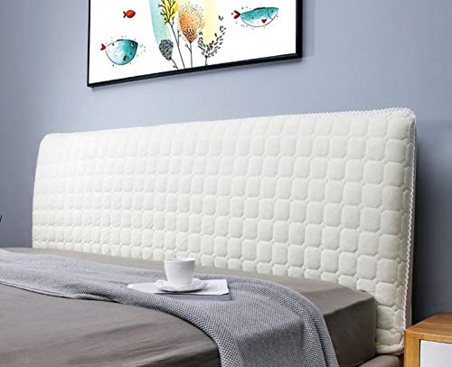 Testata Letto Matrimoniale Copri Tinta Unita, Lato Tessuto Elasticizzato Cuscino Lettura Da Letto Schienale Copri Per Camera Da Letto Copertura Antipolvere,Beige-160cm